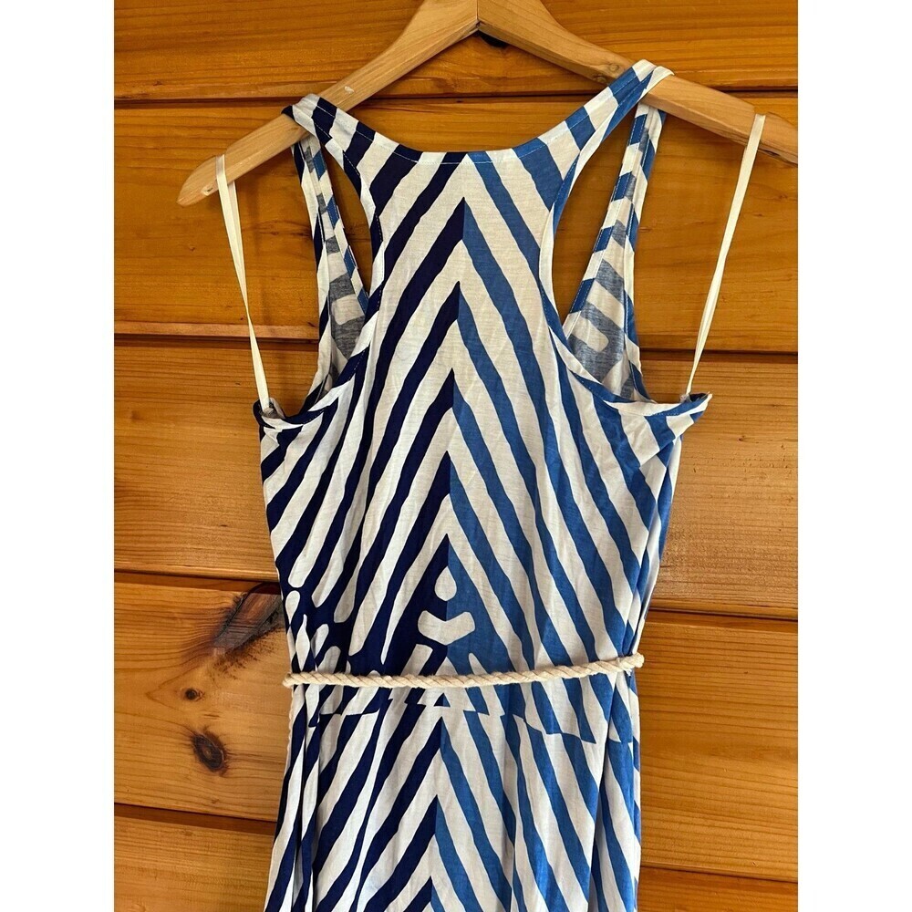 LOFT Nautical Maxi Dress Striped Racerback With Rope Belt Women’s Size XS - Picture 4 of 4